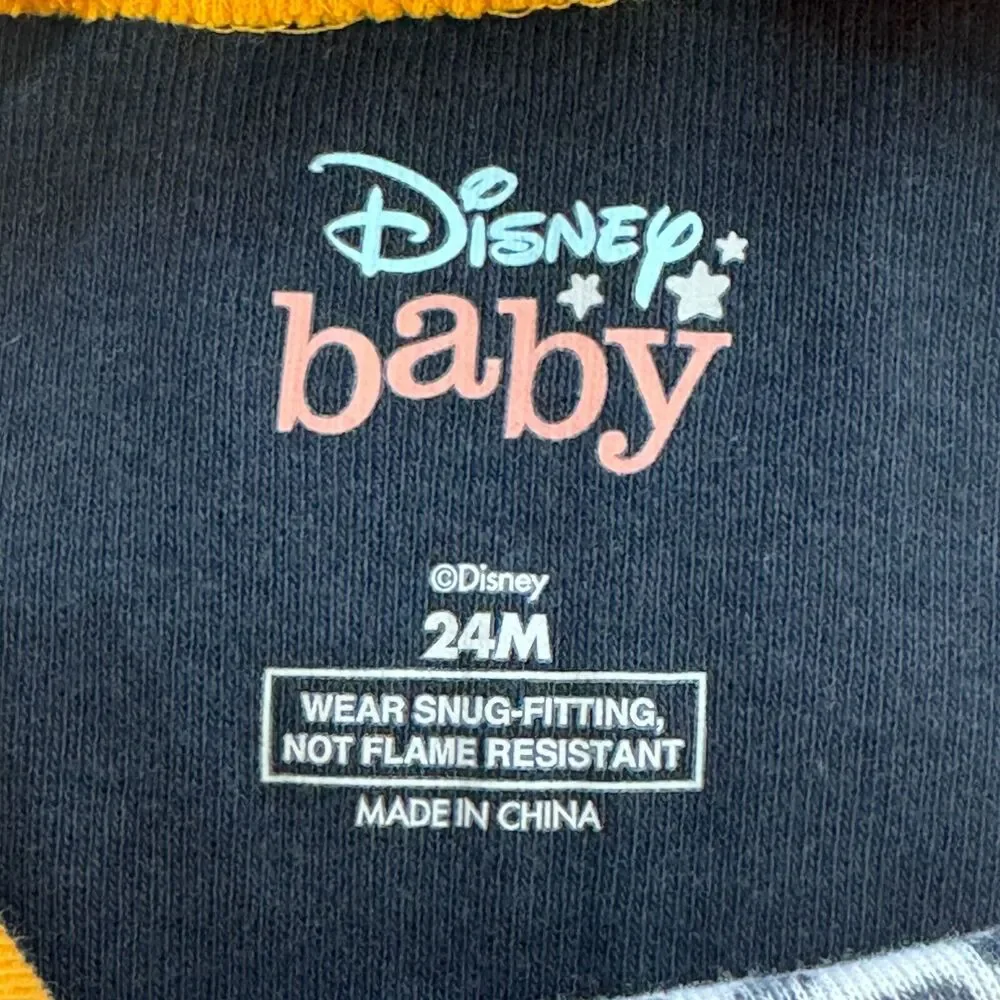 Disney Baby Mickey Mouse Halloween Pajama‎ Set Peek-A-Boo Size 24M Gray Orange